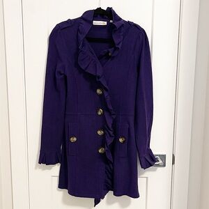 Anthropologie Charlie and Robin Purple Ruffled Wool Sweater